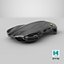Black Futuristic Urban Flying Car