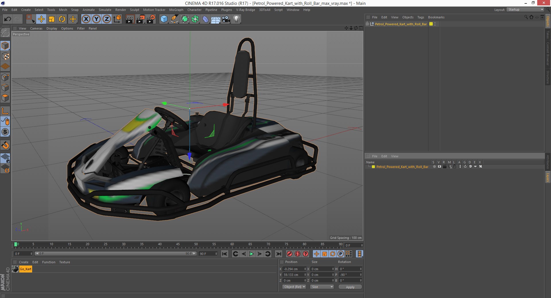 3D Petrol Powered Kart With Roll Bar Model - TurboSquid 1886758