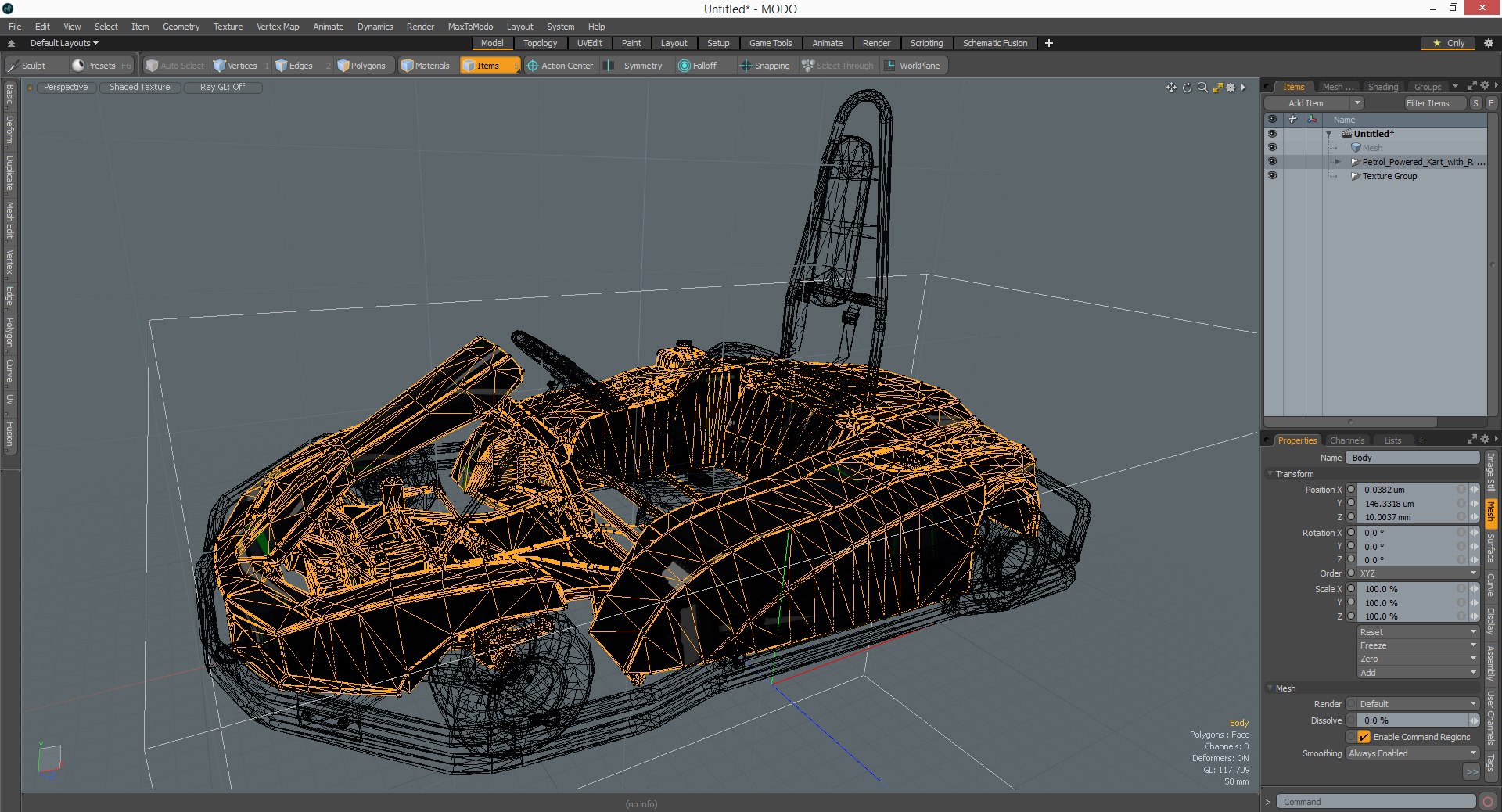 3D Petrol Powered Kart With Roll Bar Model - TurboSquid 1886758