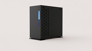 Modern Black Gaming Computer Case 3D model