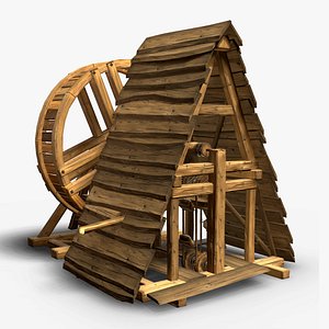 Medieval gold mining machine 3D model