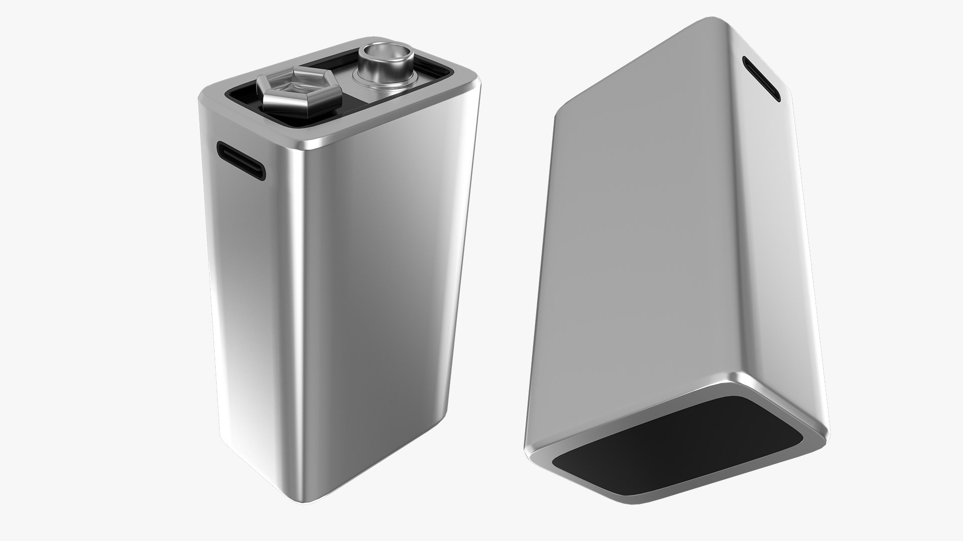 3D New Design Rechargeable 9 Volt Square Battery Type C Side Top Model ...