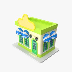 Cartoon Green Ice Cream Shop