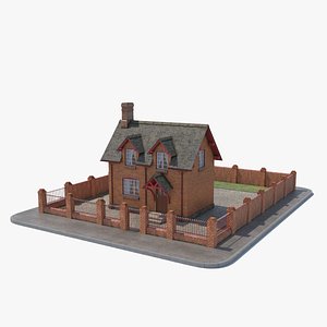3D model Small brick house