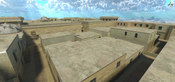 3D Модель Карта FPS — Низкополигональная Игра Arabian Alley Готова.