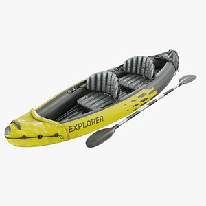 3D Inflatable Kayak With Paddle model