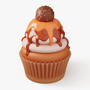Caramel Cupcake with Truffle 3D model