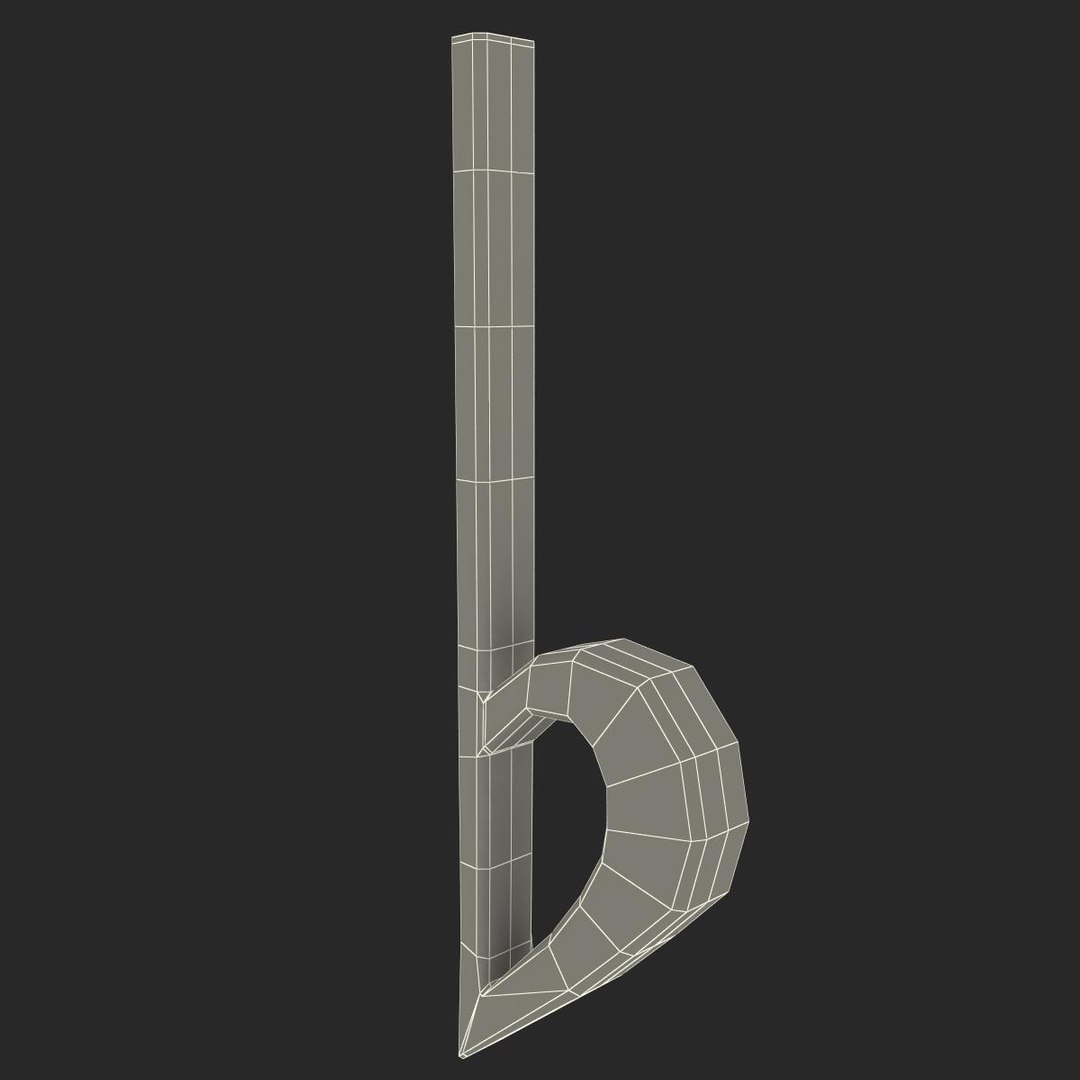 3d Model Flat Music Sign