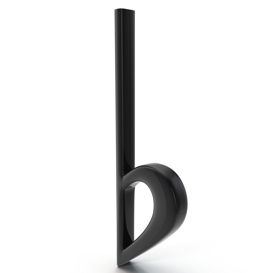 3d Model Flat Music Sign