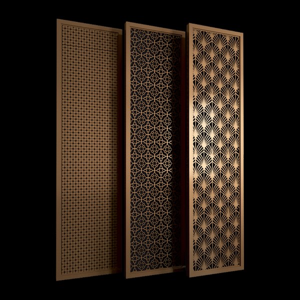 3D jali pannel partition TurboSquid 1475694