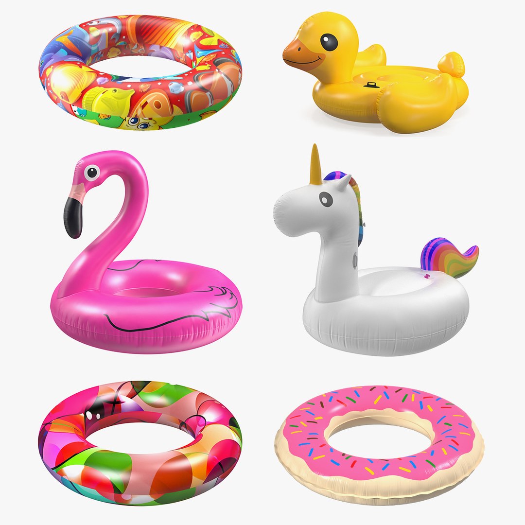 Swimming Pool Floats Collection 4 3D model preview