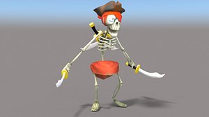 3d model cartoon pirate skeleton