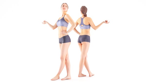 scanned sporty young woman 3D
