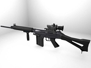 3d model fnfal rifle