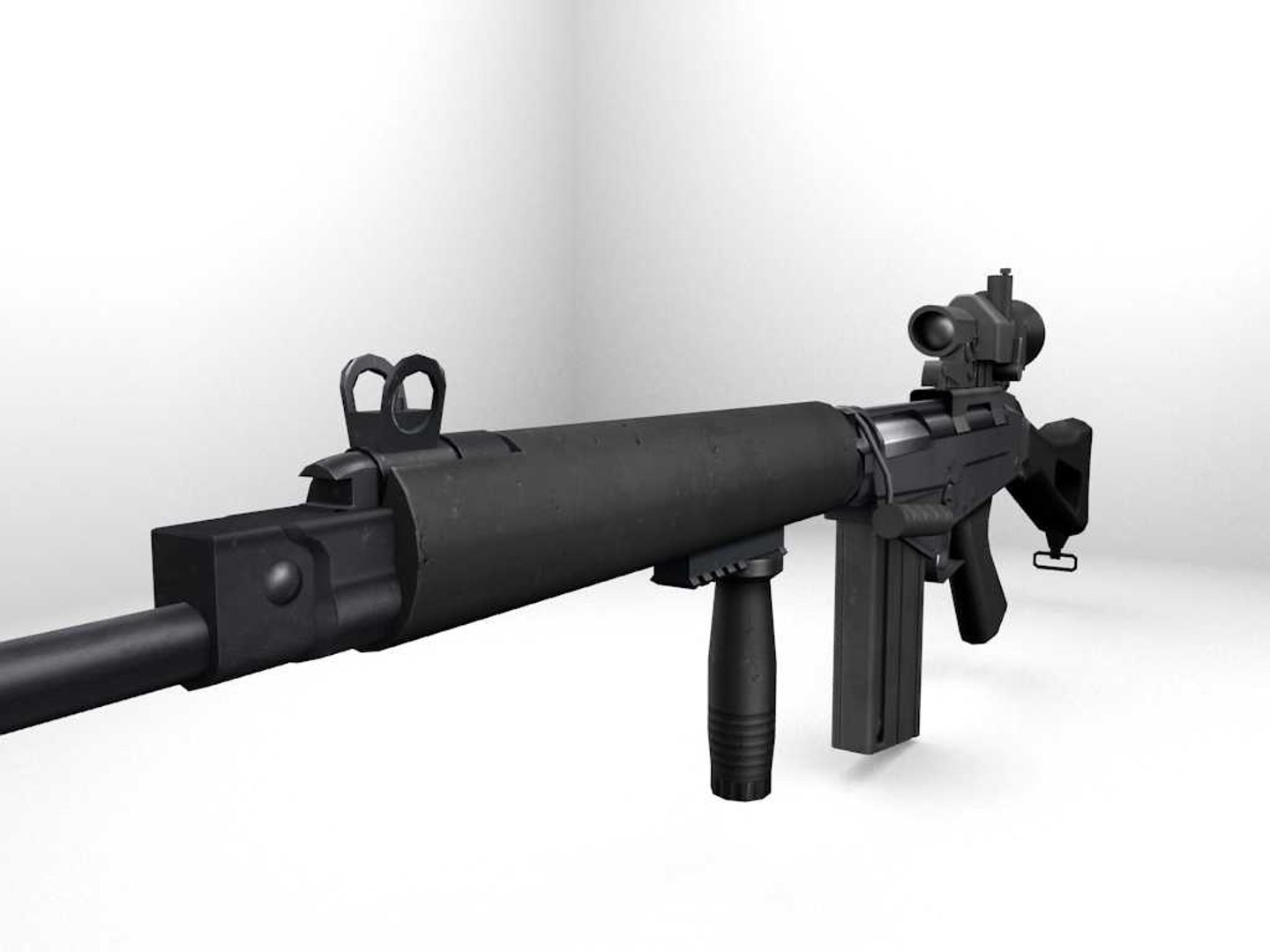 3d Model Fnfal Rifle