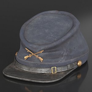 Vintage US Union Infantry Kepi Shabby Navy 3D model