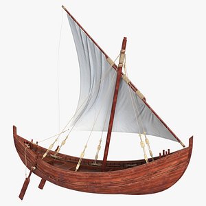 Yenikapi 12 Wooden Sailing Boat Vintage 3D model
