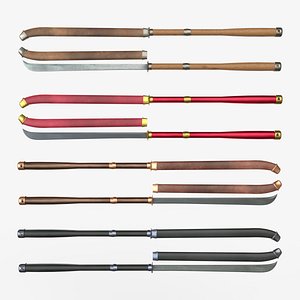 3D Japanese Spear Nagamaki2 4 colors model