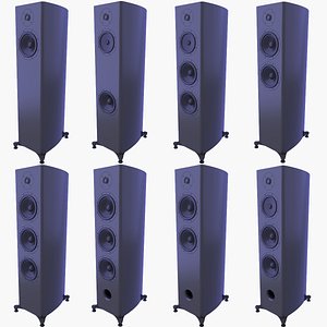 Floor Standing Speakers and Bookshelf Speaker SET v15 3D model
