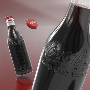 Vintage Coca Cola Straight Wall Bottle Embossed 1900s 3D model