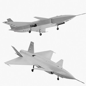 Stealth Unmanned Fighter Jet White Rigged for Maya 3D