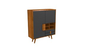 wooden closet  black 3D model