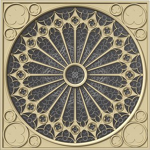 3D Gothic Rose Window model