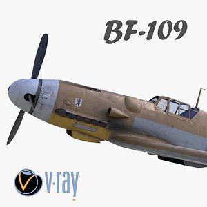 3D model BF-109 German fighter V-Ray materials(1)(1)