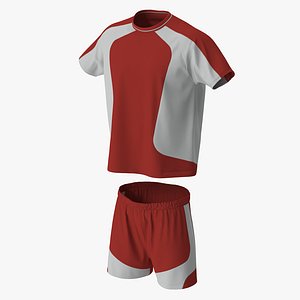 3d model soccer uniform red 2