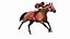 Running Bay Racing Horse with Jokey 3D