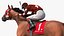 Running Bay Racing Horse with Jokey 3D