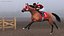 Running Bay Racing Horse with Jokey 3D