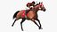 Running Bay Racing Horse with Jokey 3D