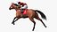 Running Bay Racing Horse with Jokey 3D