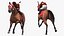 Running Bay Racing Horse with Jokey 3D