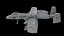 Modèle 3D d'avion militaire A-10 Thunderbolt II Warthog