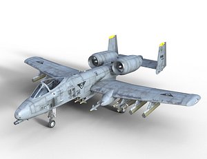 A-10 Thunderbolt II Warthog Rigged Military Aircraft 3D Model