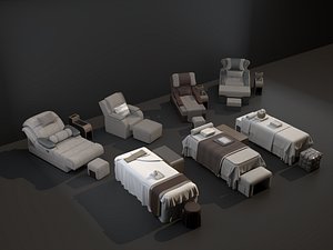 Modern Spa Massage Room Set 3D model