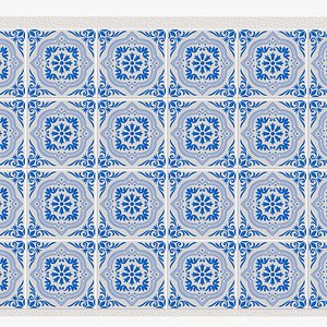 Ceramic wall tiles with azulejo style ornament
