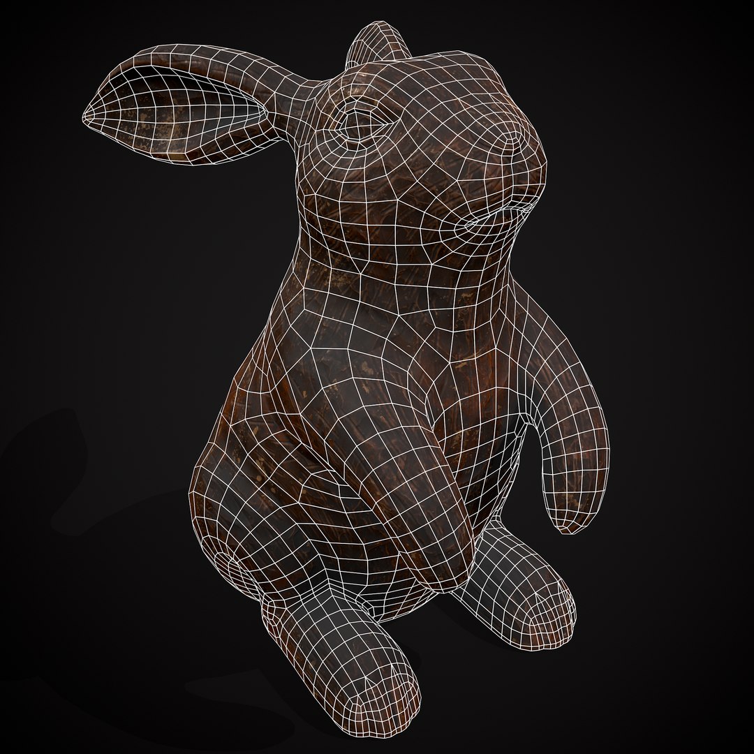 3D Model Sculpted Wooden Rabbit Toy - TurboSquid 2386495