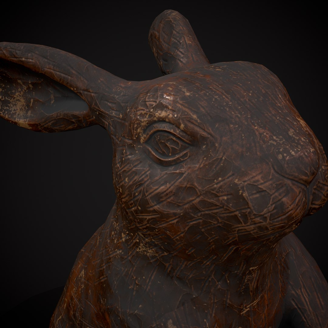 3D Model Sculpted Wooden Rabbit Toy - TurboSquid 2386495