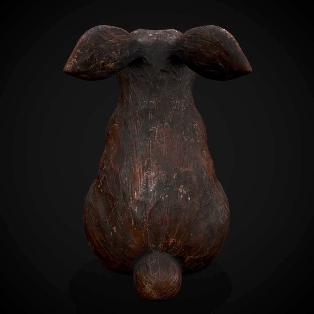 3D Model Sculpted Wooden Rabbit Toy - TurboSquid 2386495