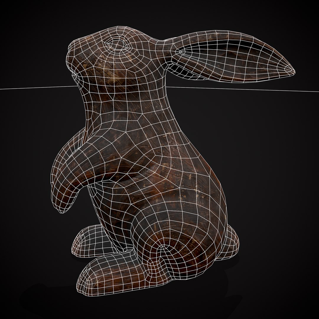3D Model Sculpted Wooden Rabbit Toy - TurboSquid 2386495