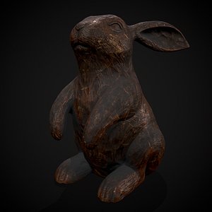 3D model Sculpted Wooden Rabbit Toy