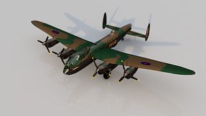 avro lancaster military airplane 3D model