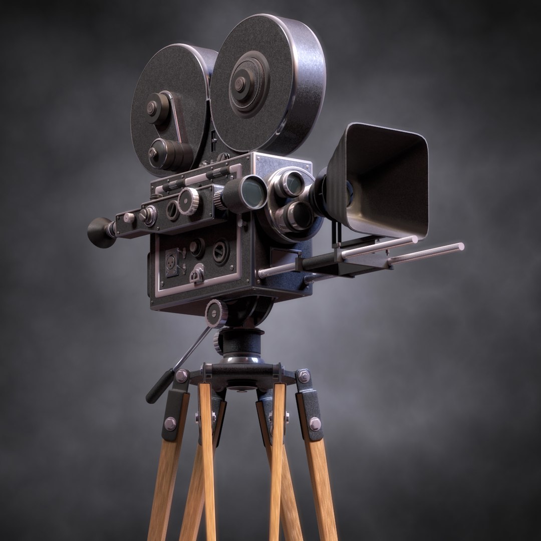 Old Fashioned Movie Camera 3D Model Photoshop | C4D FBX OBJ CGI