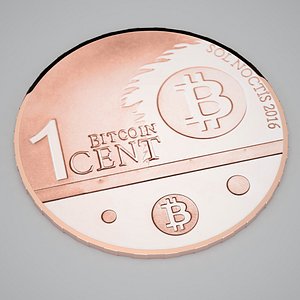 3D Copper 1 Cent Bitcoin