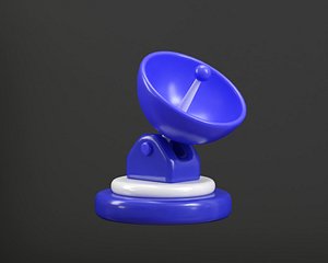 3D model Cartoon Satellite Dish Antenna