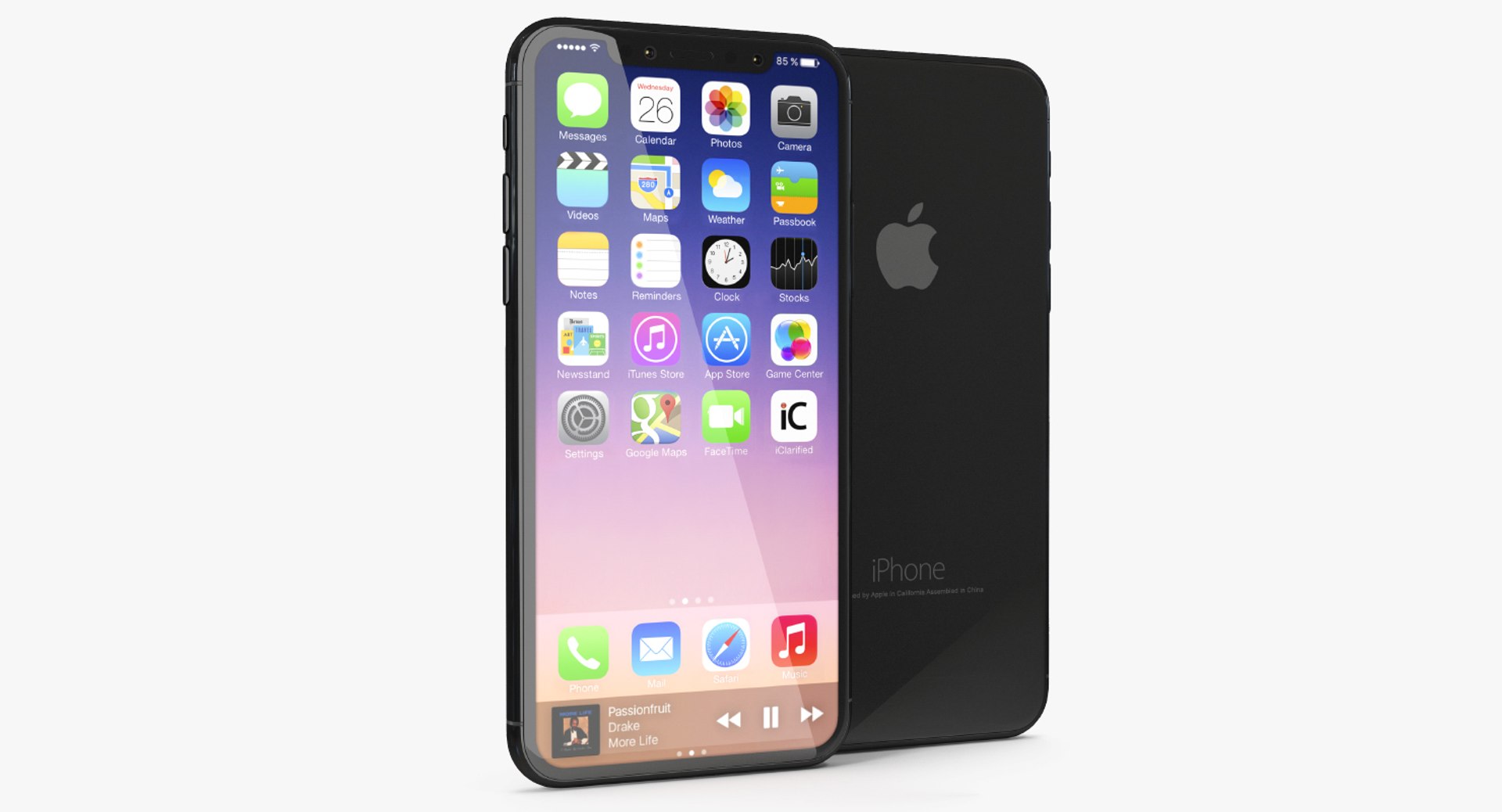 Iphone 8 Concept Black 3D model preview