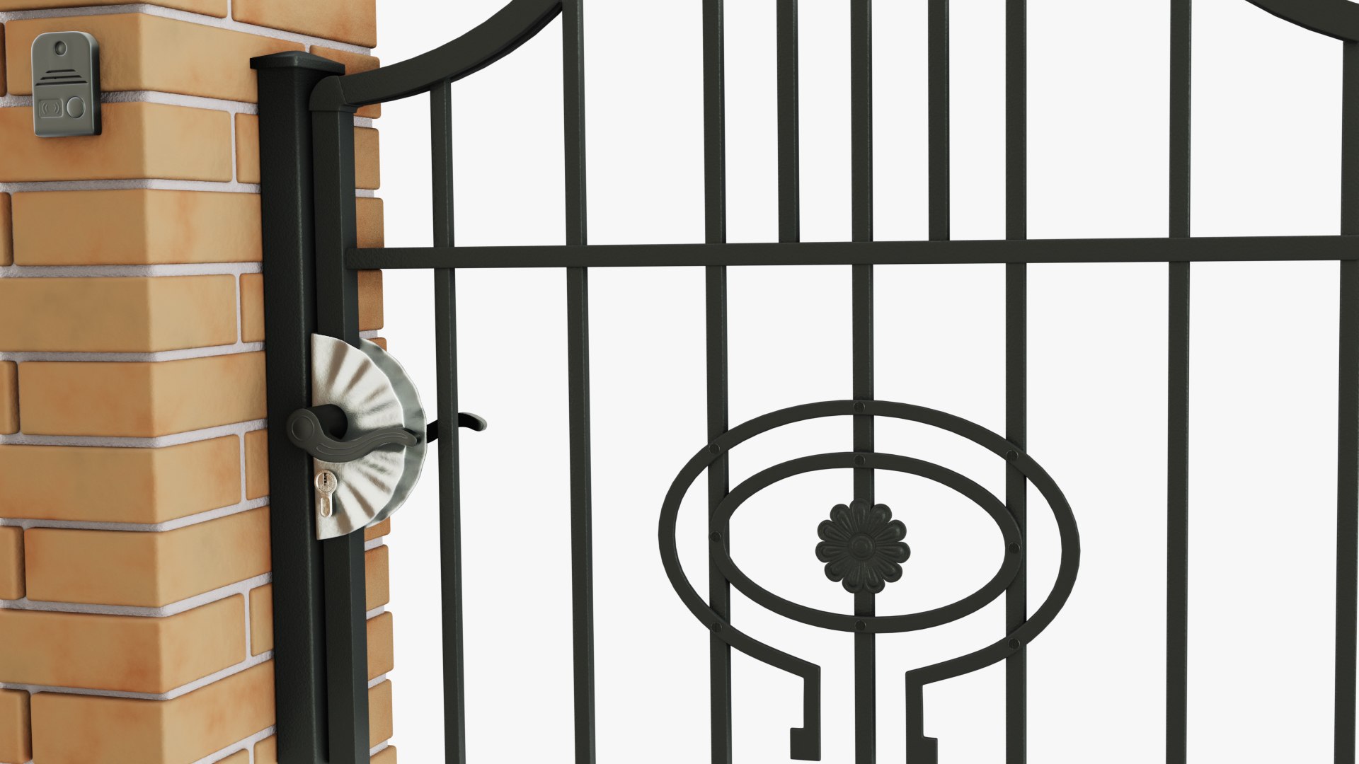3D Decorative wrought iron fence with brick posts and a gate https://p.turbosquid.com/ts-thumb/Hx/eE3UMC/9J/fence7/jpg/1710324106/1920x1080/fit_q87/0749337a0fe2b39d6cf5b19bbe57f84e5316fcd2/fence7.jpg